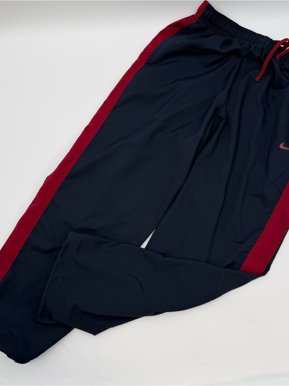 Nike Men's Navy Track Joggers with Maroon Side Panels
